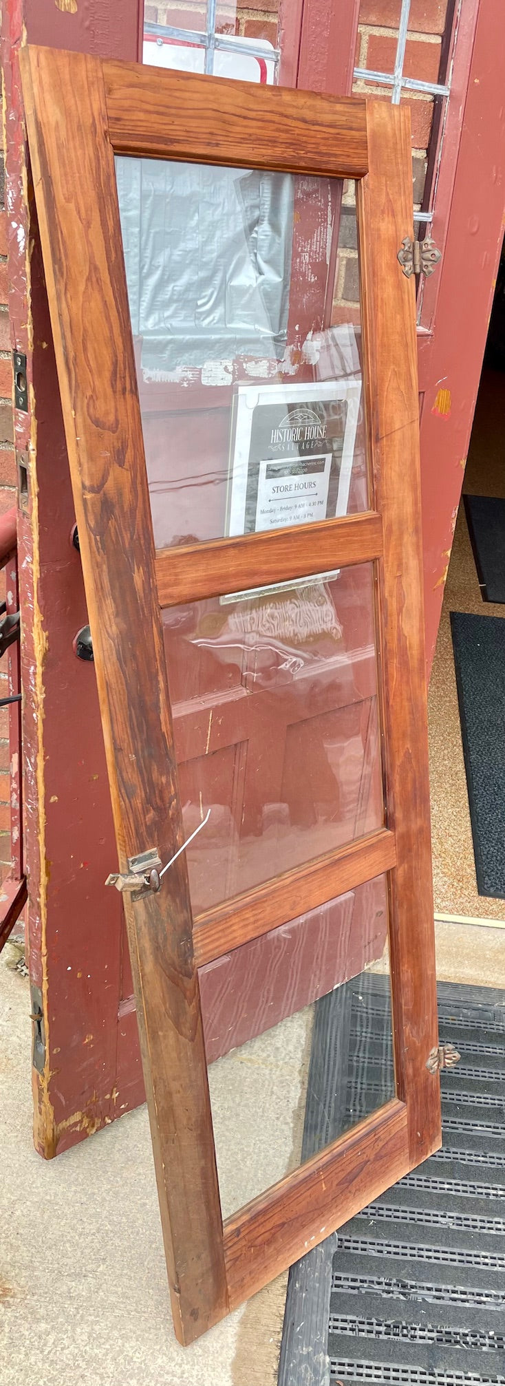 Vintage Wood Cabinet Door with Glass (Store Pick Up Only)