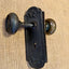 Antique Stamped Brass Sargent & Co Doorknob and Plate Set