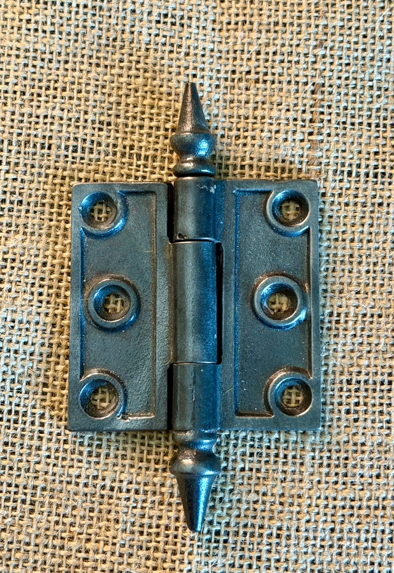 Antique Decorative Cast Iron Steeple Tip Door Hinge - 2½" x 2½"