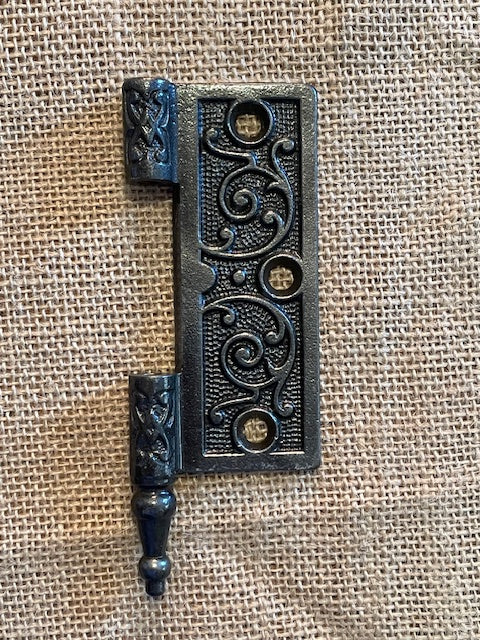 Antique Cast Iron Steeple Tip Door Hinge, Right Half Only - 4" x 3½"