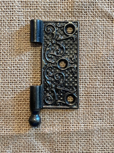 Antique Cast Iron Ball Tip Door Hinge, Right Half Only - 3½" x 3½"