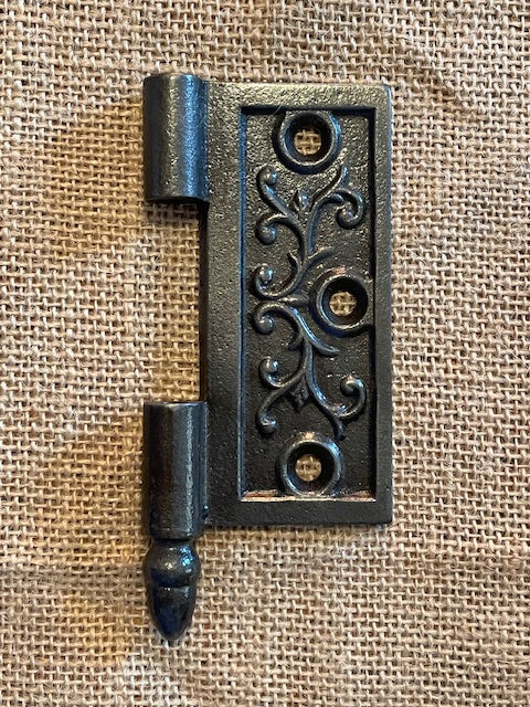 Antique Cast Iron Acorn Tip Door Hinge, Right Half Only - 4"x 4"