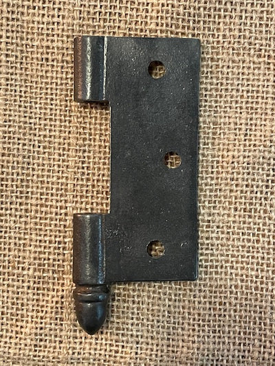 Antique Cast Iron Acorn Tip Door Hinge, Left Half Only - 3½ x 3"