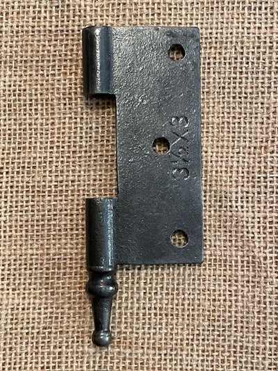 Antique Cast Iron Steeple Tip Door Hinge, Left Half Only - 3½" x 3"