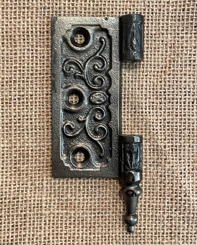 Antique Cast Iron Steeple Tip Door Hinge, Left Half Only - 3½" x 3½"