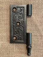 Antique Cast Iron Steeple Tip Door Hinge, Left Half Only - 3½