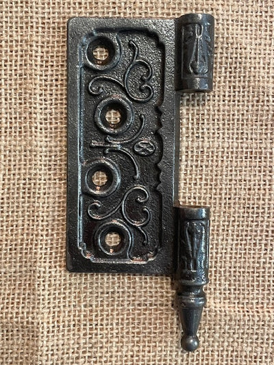 Antique Cast Iron Steeple Tip Door Hinge, Left Half Only - 4" x 4"