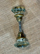 Antique 8 pt. Glass Door Knob Set with Brass Trim