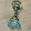 Antique 8 pt. Glass Door Knob Set with Brass Trim
