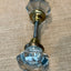 Antique 8 pt. Glass Door Knob Set with Brass Trim