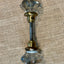 Antique 8 pt. Glass Door Knob Set with Brass Trim