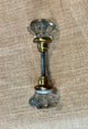 Antique 8 pt. Glass Door Knob Set with Brass Trim
