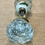Antique 12 pt. Glass Door Knob Set with Brass Trim