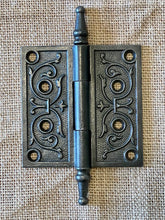 Load image into Gallery viewer, Antique Decorative Cast Iron Steeple Tip Door Hinge - 4&quot; x 4&quot;
