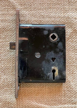 Load image into Gallery viewer, Antique Eastlake-Style Mortise Lock With Stamped Metal Faceplate
