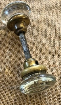 Antique Smooth Glass Door Knob Set top