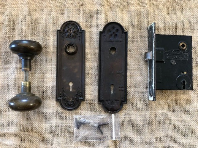 Antique Stamped Brass Sargent & Co Doorknob Set