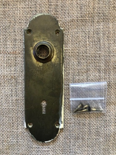 Antique Sargent & Co Brass Doorknob Backplate - 7½
