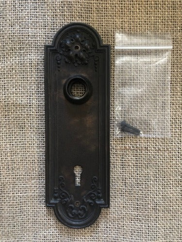 Antique Ornate Sargent & Co Brass Doorknob Plate - 7¼