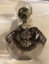 Load image into Gallery viewer, Antique Octagon Purple &amp; Clear Glass Door Knob Set
