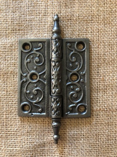 Antique Decorative Cast Iron Steeple Tip Door Hinge - 3½