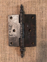 Load image into Gallery viewer, Antique Decorative Cast Iron Steeple Tip Door Hinge - 3½&quot; x 3&quot;
