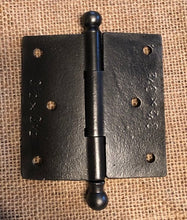 Load image into Gallery viewer, Antique Decorative Cast Iron Ball Tip Door Hinge - 3½&quot; x 3½&quot; back
