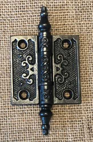 Antique Decorative Cast Iron Steeple Tip Door Hinge - 2½