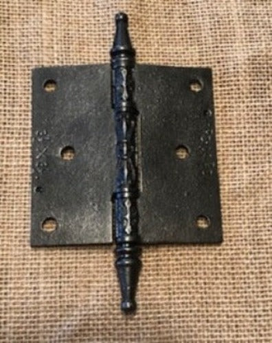 Antique Decorative Cast Iron Steeple Tip Door Hinge - 3½" x 3½" back