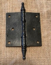 Load image into Gallery viewer, Antique Decorative Cast Iron Steeple Tip Door Hinge - 3½&quot; x 3½&quot; back
