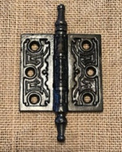 Load image into Gallery viewer, Antique Decorative Cast Iron Steeple Tip Door Hinge - 3&quot; x 3&quot;
