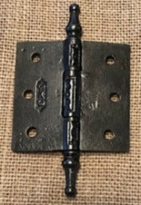 Antique Decorative Cast Iron Steeple Tip Door Hinge - 3" x 3"