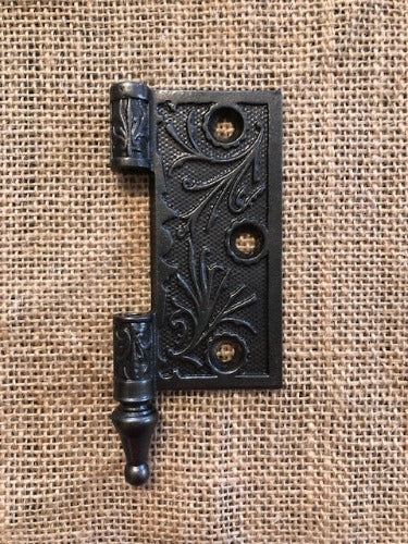 Antique Cast Iron Steeple Tip Door Hinge, Right Half Only - 3½" x 3½"