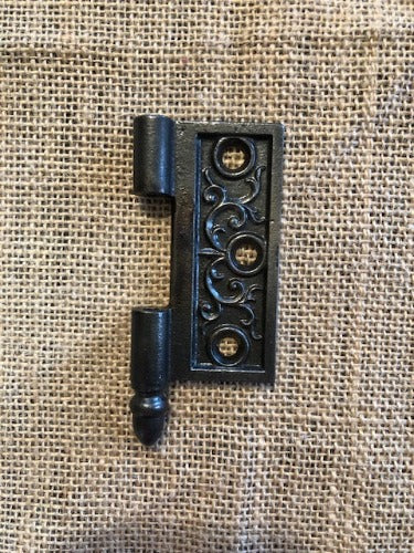 Antique Simple Cast Iron Door Hinge - Right Half Only - 3" x 3"