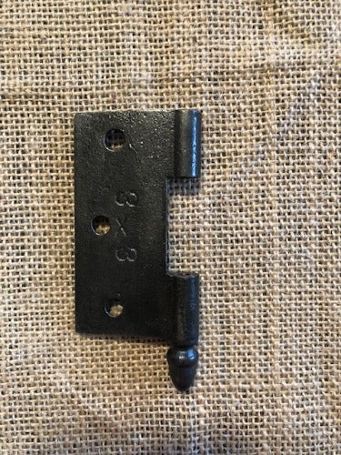 Antique Simple Cast Iron Door Hinge - Right Half Only - 3" x 3" back