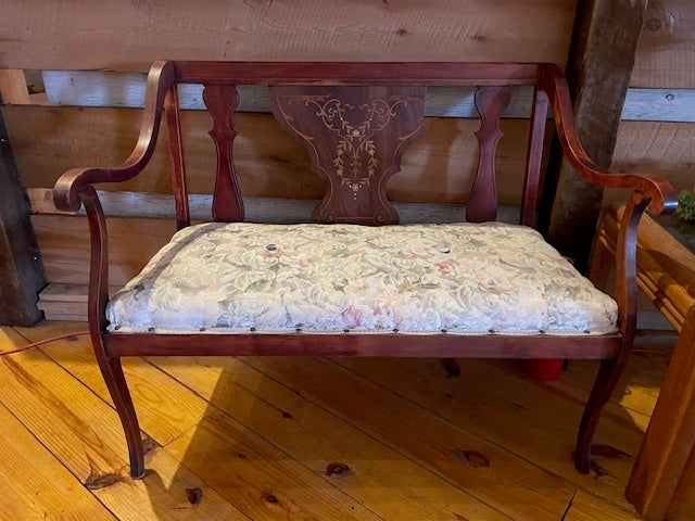 Antique Wooden Settee (Store Pickup Only)