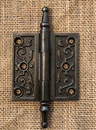 Antique Decorative Cast Iron Steeple Tip Door Hinge - 3