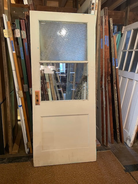 Wood Door with Two Panels Glass on Top (Store Pick Up Only)