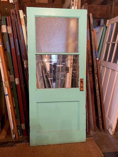 Wood Door with Two Panels Glass on Top (Store Pick Up Only)