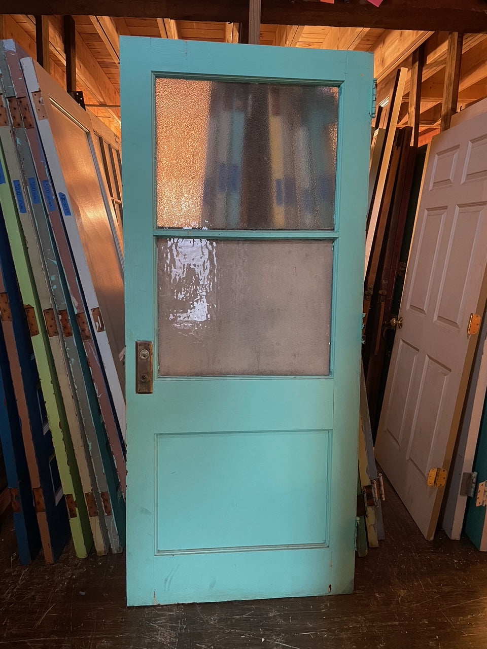 Wood Door with Frosted Glass Panels (Store Pick Up Only)