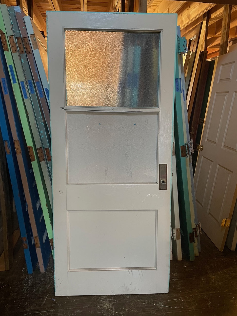 Wood Door with Frosted Glass Panels (Store Pick Up Only)