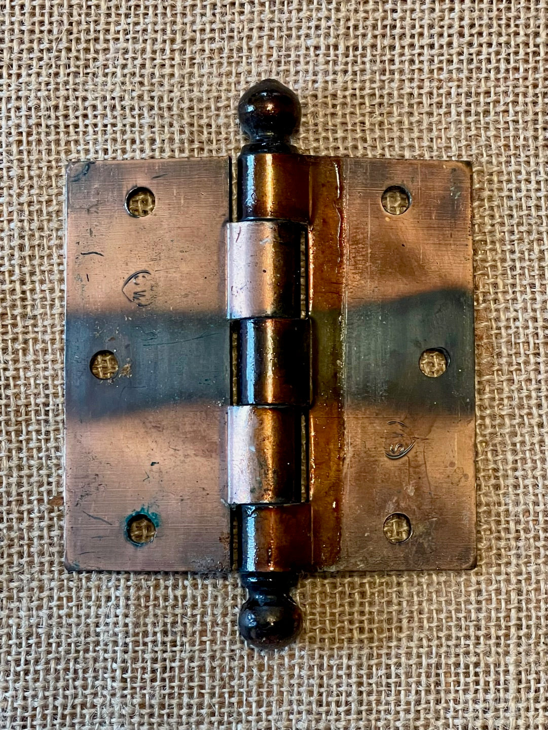 Antique Copper Flash Japanned Hinge- 3½" x 3½"