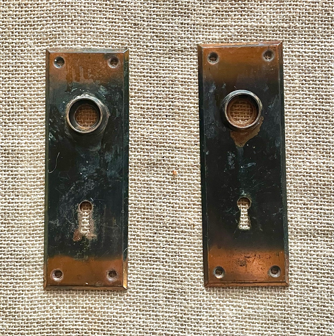 Antique Oxidized Copper Flashed Door Plate- 5¾" x 2"