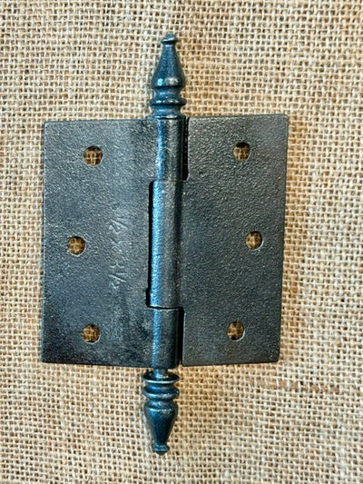 Antique Decorative Cast Iron Steeple Tip Door Hinge - 3½" x 3½"