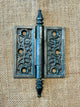 Antique Decorative Cast Iron Steeple Tip Door Hinge - 3½" x 3½"