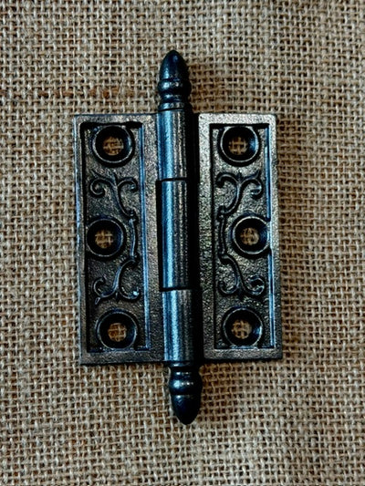 Antique Decorative Cast Iron Acorn Tip Door Hinge - 3" x 2½”