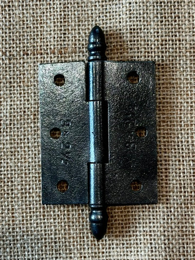 Antique Decorative Cast Iron Acorn Tip Door Hinge - 3" x 2½”