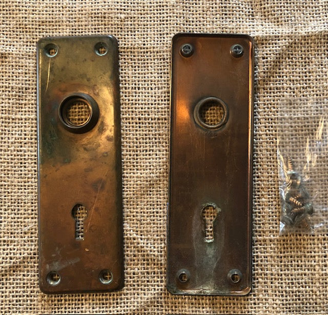 Antique Brass Doorknob Plate Set - 1⅞