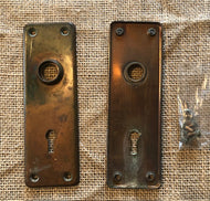 Antique Brass Doorknob Plate Set - 1⅞