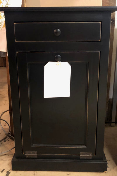 Black Wooden Trash Bin (shipping not available)